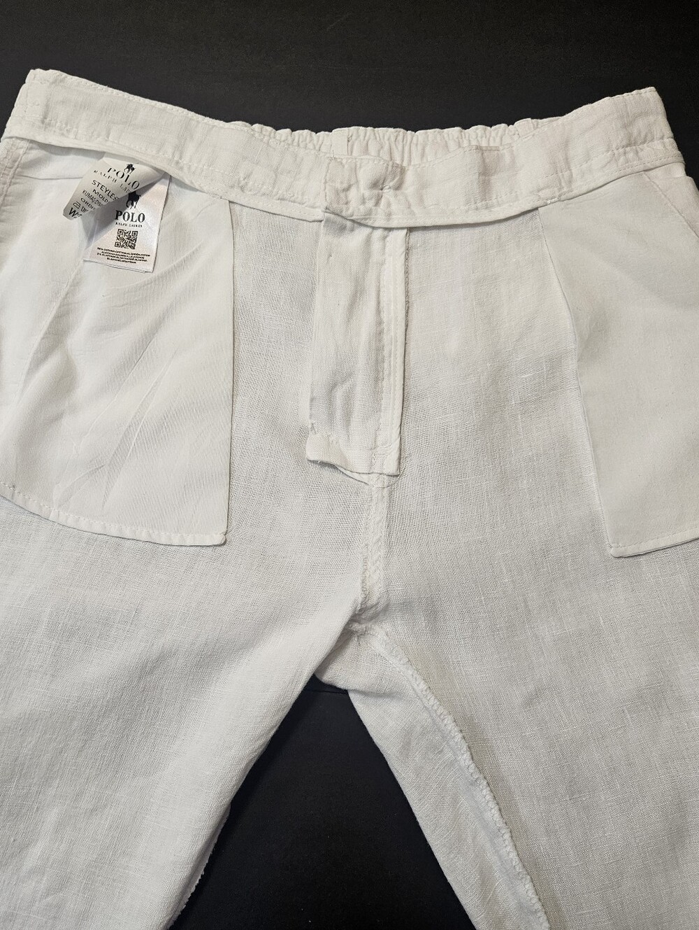 Polo Ralph Lauren Pants White Drawstring Tapered Men Size W33 L34 (Fits Like 29) - Picture 14 of 16